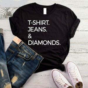 T-Shirts Jeans And Diamonds Unisex Jersey Short Sleeve Tee